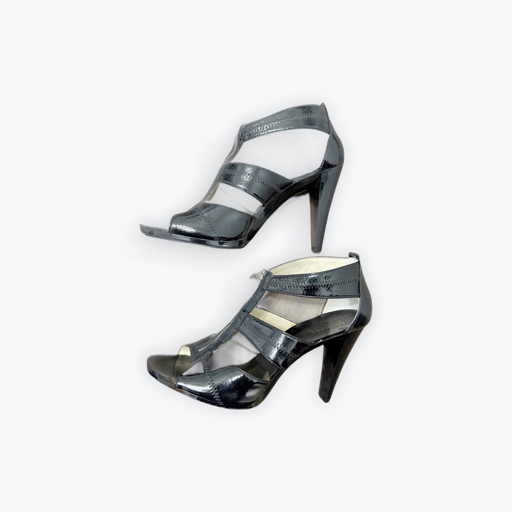 Michael Kors Black Patent Leather Strappy High Heels